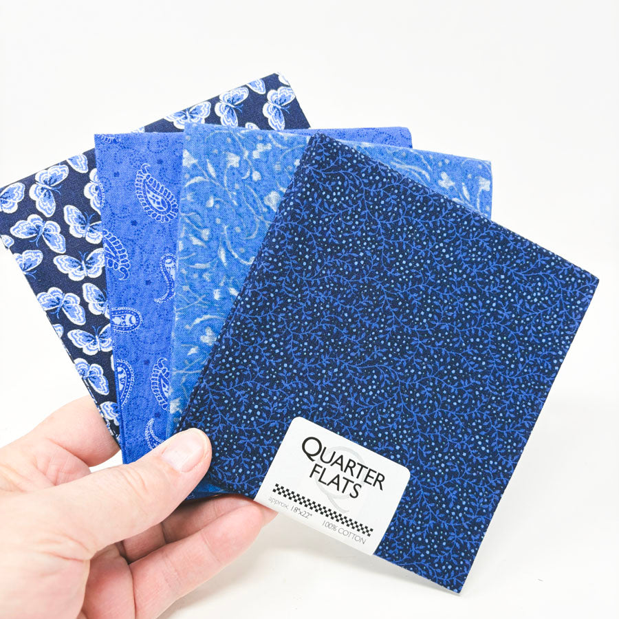 Dark Blue Cotton Quarter Flats - Pick a Design