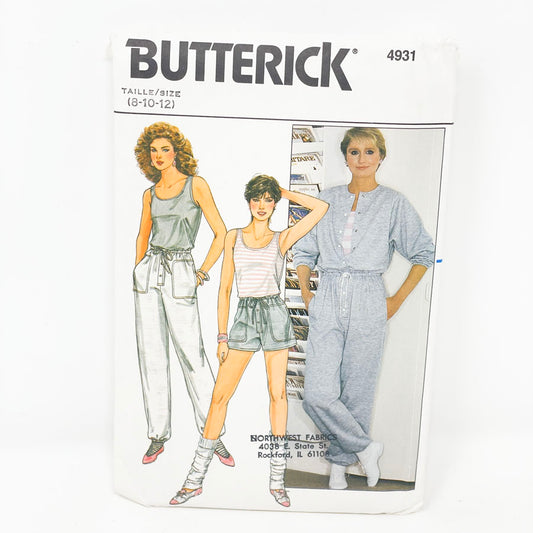 Vintage Butterick Sweatsuit Sewing Pattern 4931 - Size 8-10