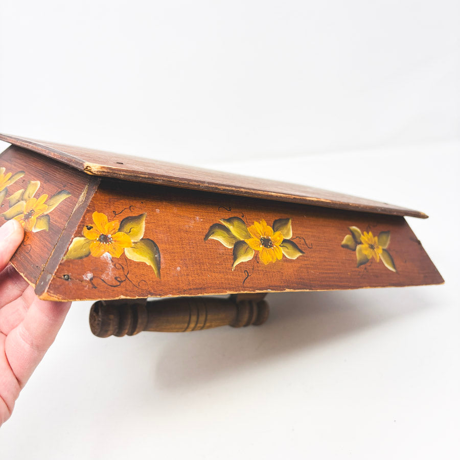 Hand Painted Canted Side Wood Cutlery Tray