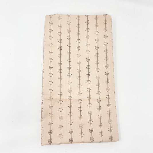 44" x 80" Natural Wavy Striped Cotton Fabric