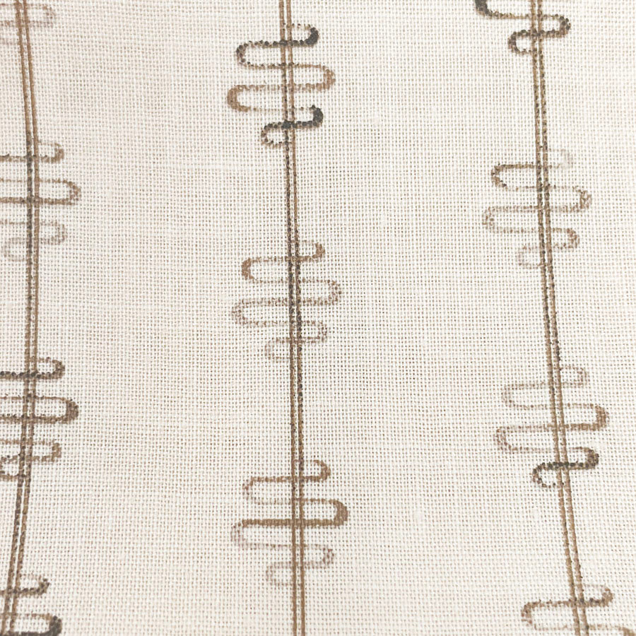 44" x 80" Natural Wavy Striped Cotton Fabric
