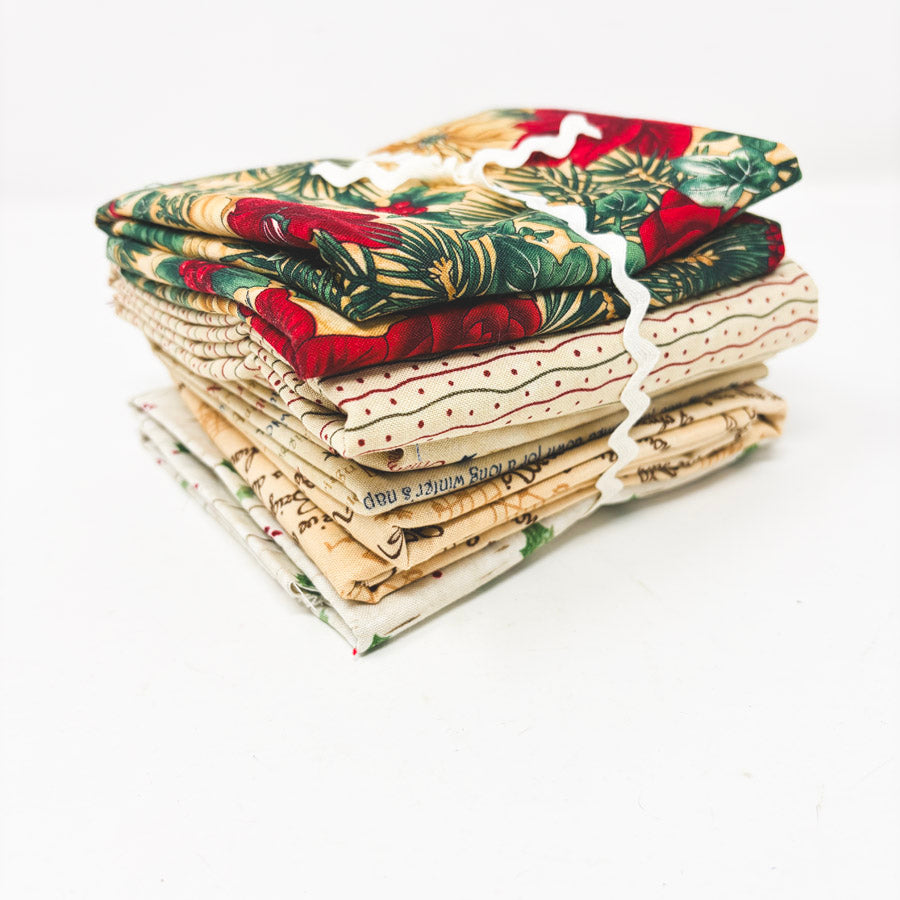 Neutral Novelty Holiday Fabric Remnants Bundle