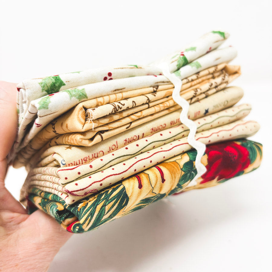 Neutral Novelty Holiday Fabric Remnants Bundle