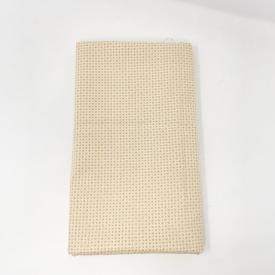 44" x 2 Yards Floral Dots on Beige Cotton Fabric