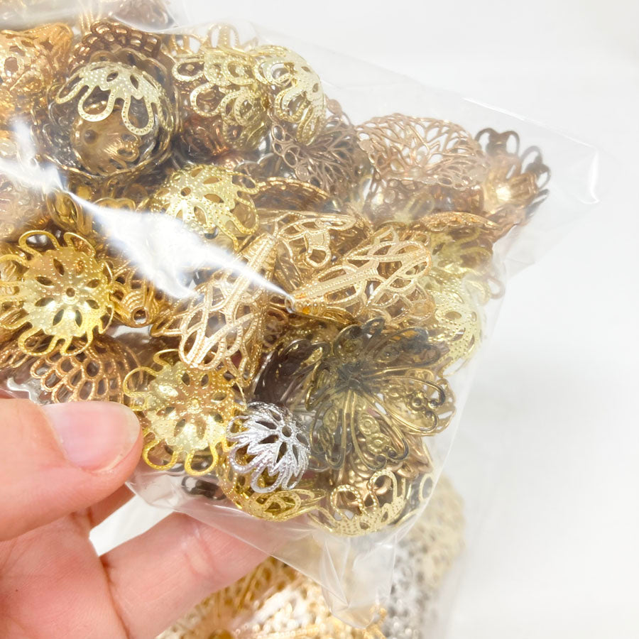 Assorted Metal Caps & Filigree - Pick a Bag
