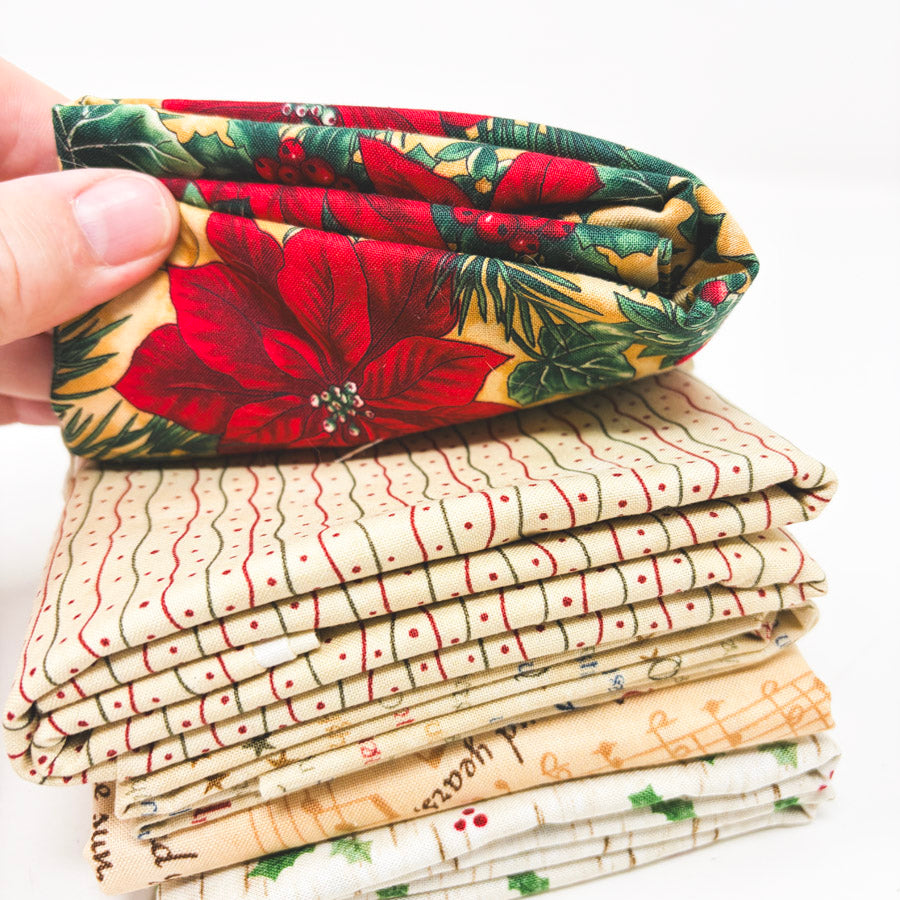 Neutral Novelty Holiday Fabric Remnants Bundle