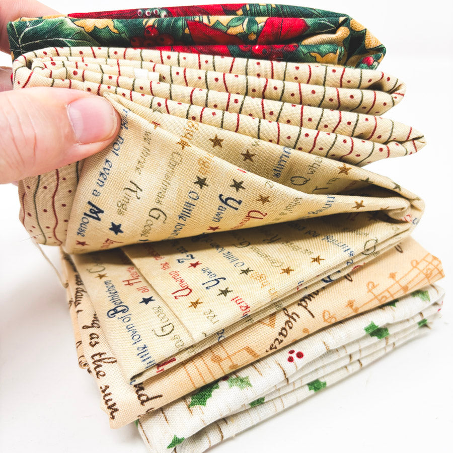 Neutral Novelty Holiday Fabric Remnants Bundle
