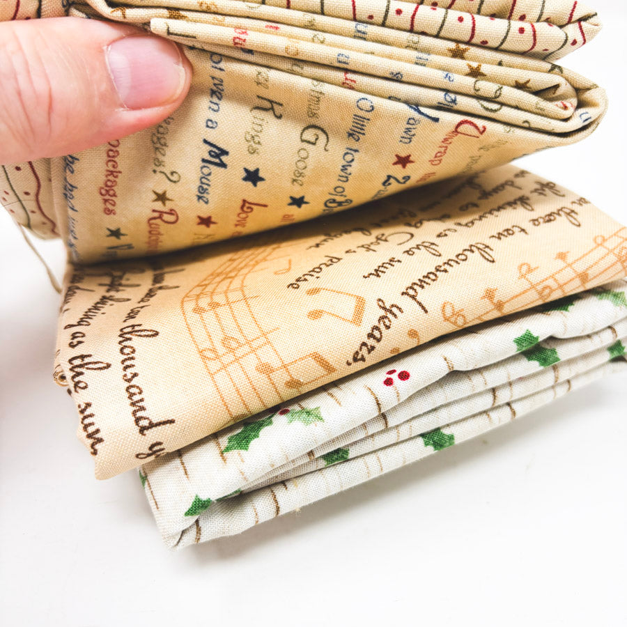 Neutral Novelty Holiday Fabric Remnants Bundle