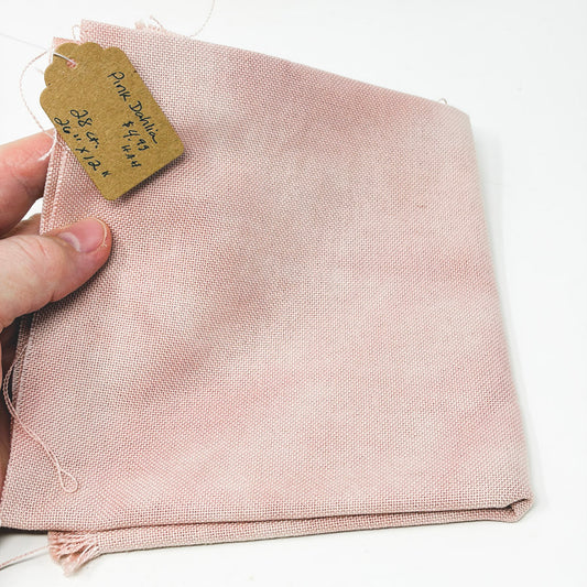 28 Count 26" x 12" Linen Fabric - Pink Dahlia