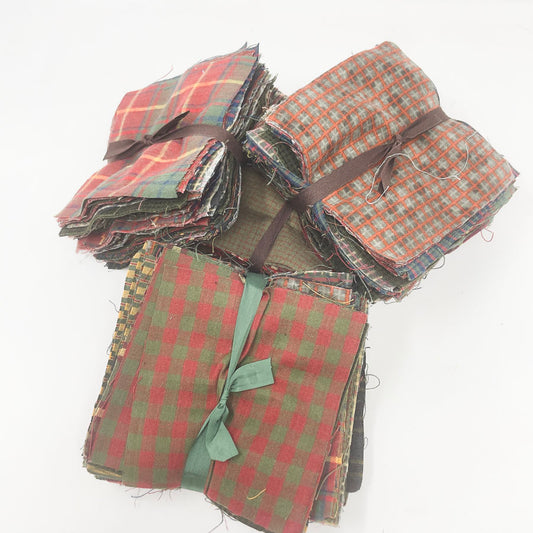 Vintage Holiday Plaid Fabric Bundles