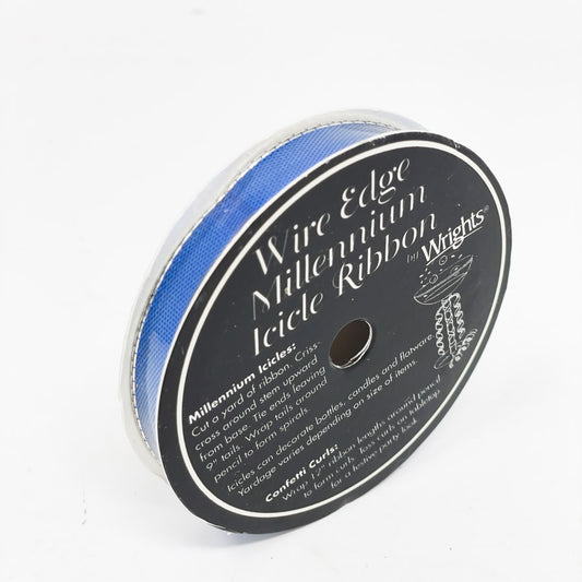 Wrights Metallic Blue Wire Edge Ribbon - 4 yds