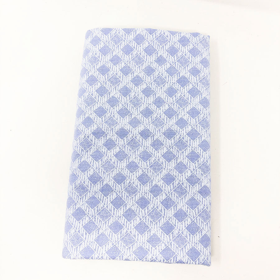 44" x 80" Periwinkle Geometric Pattern Cotton Fabric