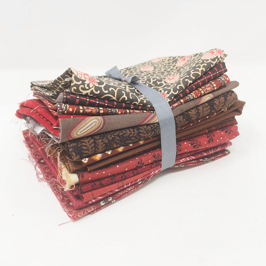 Red & Brown Patterns Fabric Bundle
