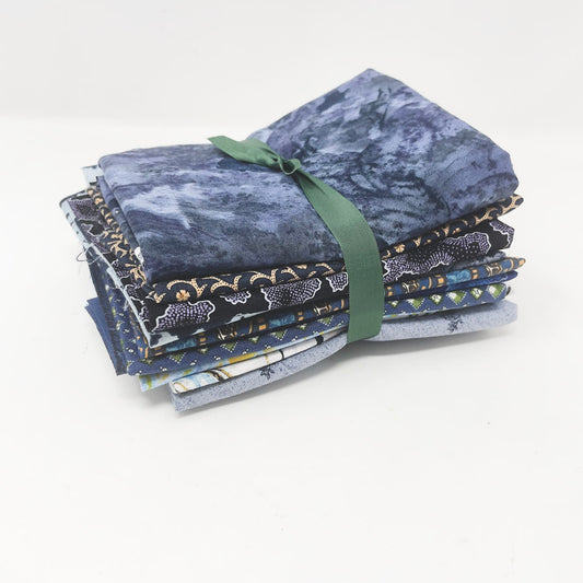Moody Blue Patterns Fabric Bundle
