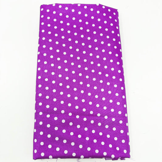 44" x 80" Bright Purple Polka Dot Poly Blend Fabric