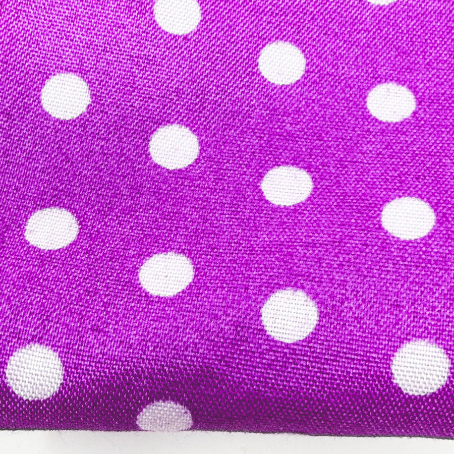 44" x 80" Bright Purple Polka Dot Poly Blend Fabric