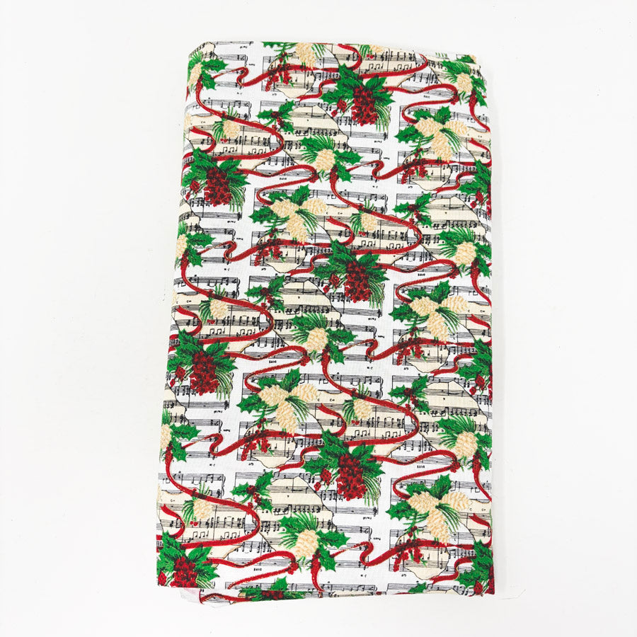 1 yd x 40" Christmas Music Fabric