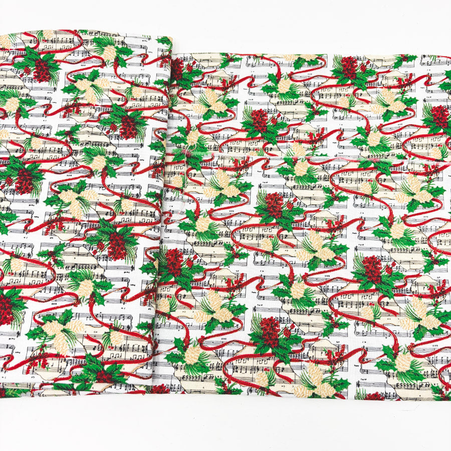 1 yd x 40" Christmas Music Fabric