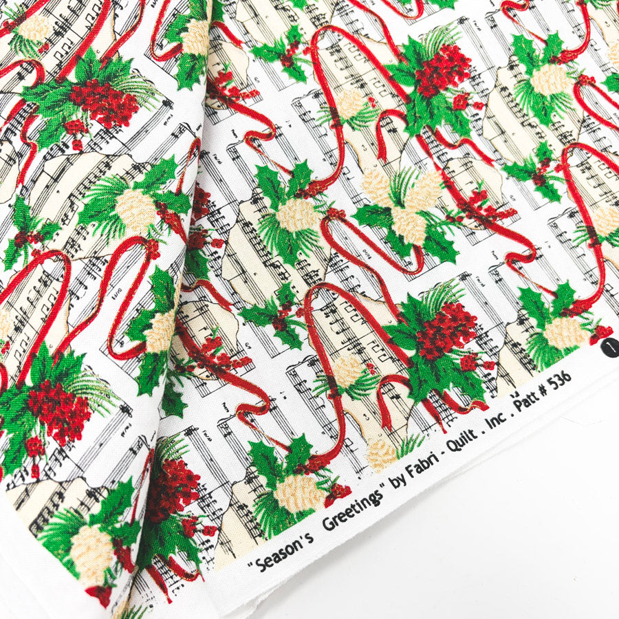 1 yd x 40" Christmas Music Fabric