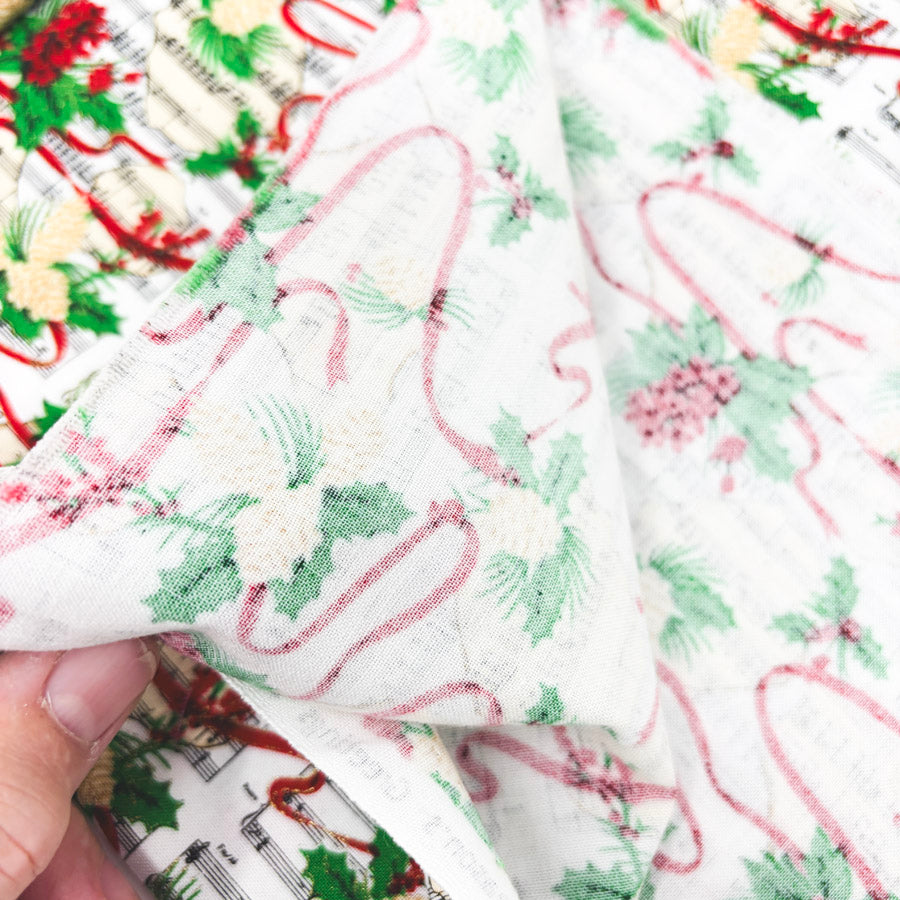 1 yd x 40" Christmas Music Fabric