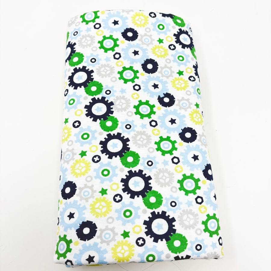 42" x 90" Flannel Gears Fabric
