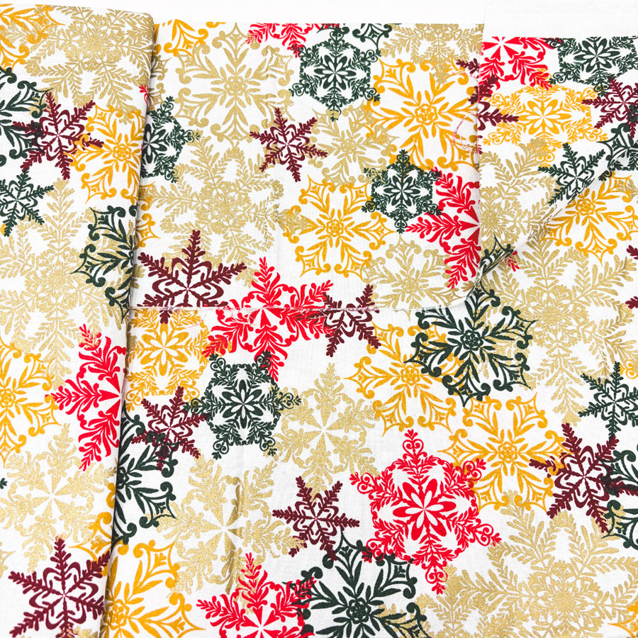 1 yd x 42" Scroll Snowflakes Fabric