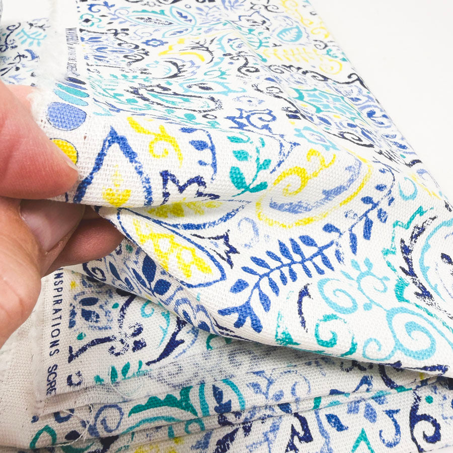 44" x 80" Waverly Disks Azure Cotton Fabric