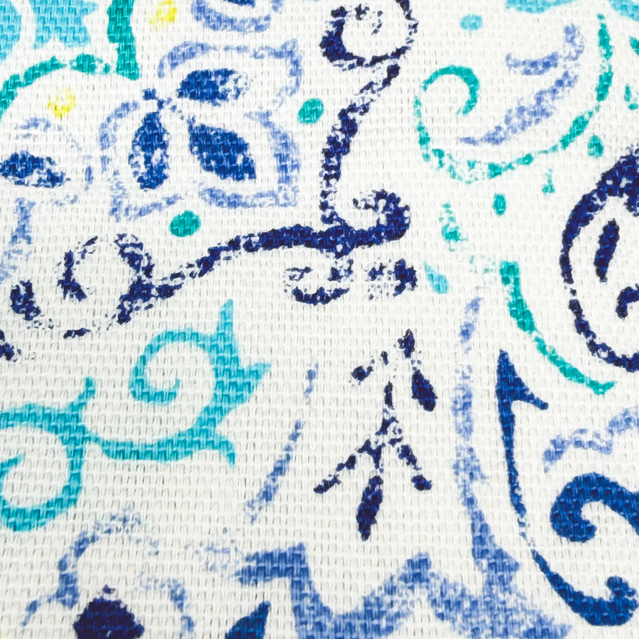 44" x 80" Waverly Disks Azure Cotton Fabric