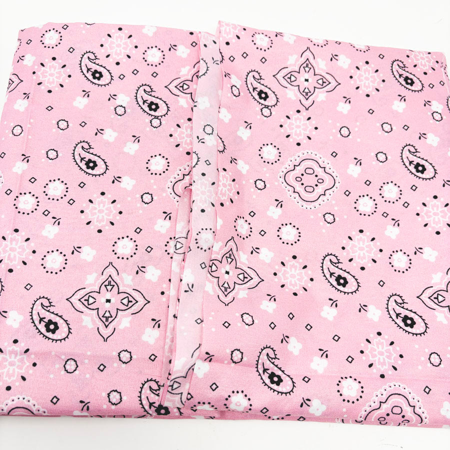 43" x 3 yds. Pink Paisley Poly Blend Lightweight Fabric