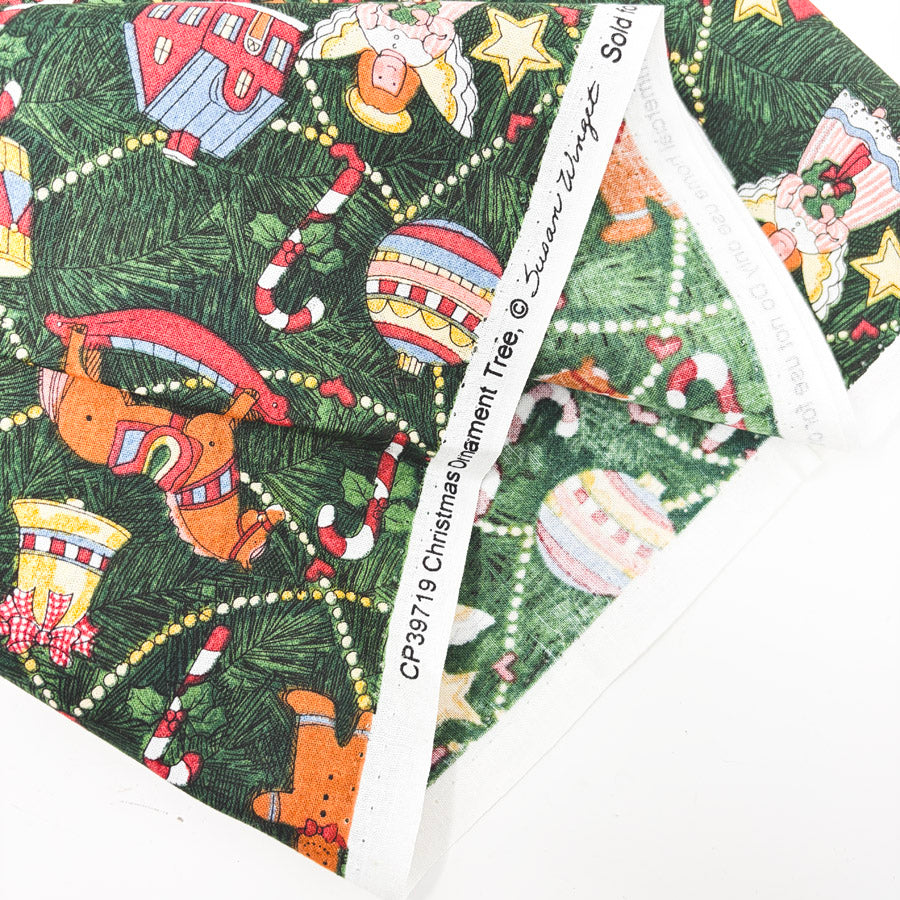 1 yd x 42" Christmas Ornament Tree Fabric by Susan Winget