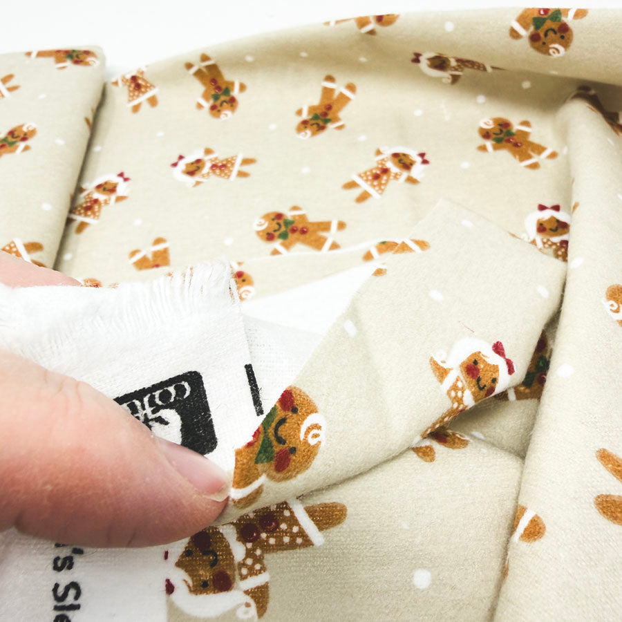 40" x 1 yd Flannel Gingerbread People Fabric