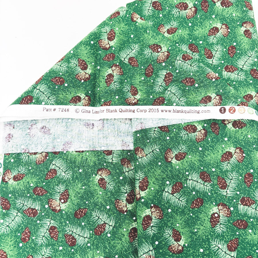 1 yd x 42" Christmas Pinecones Fabric by Gina Linn