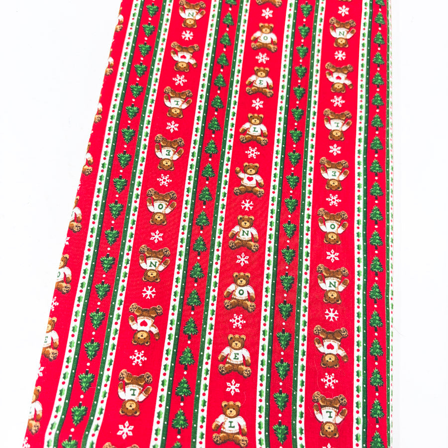 1 yd x 45" Christmas Noel Teddy Bear Fabric by Cranston