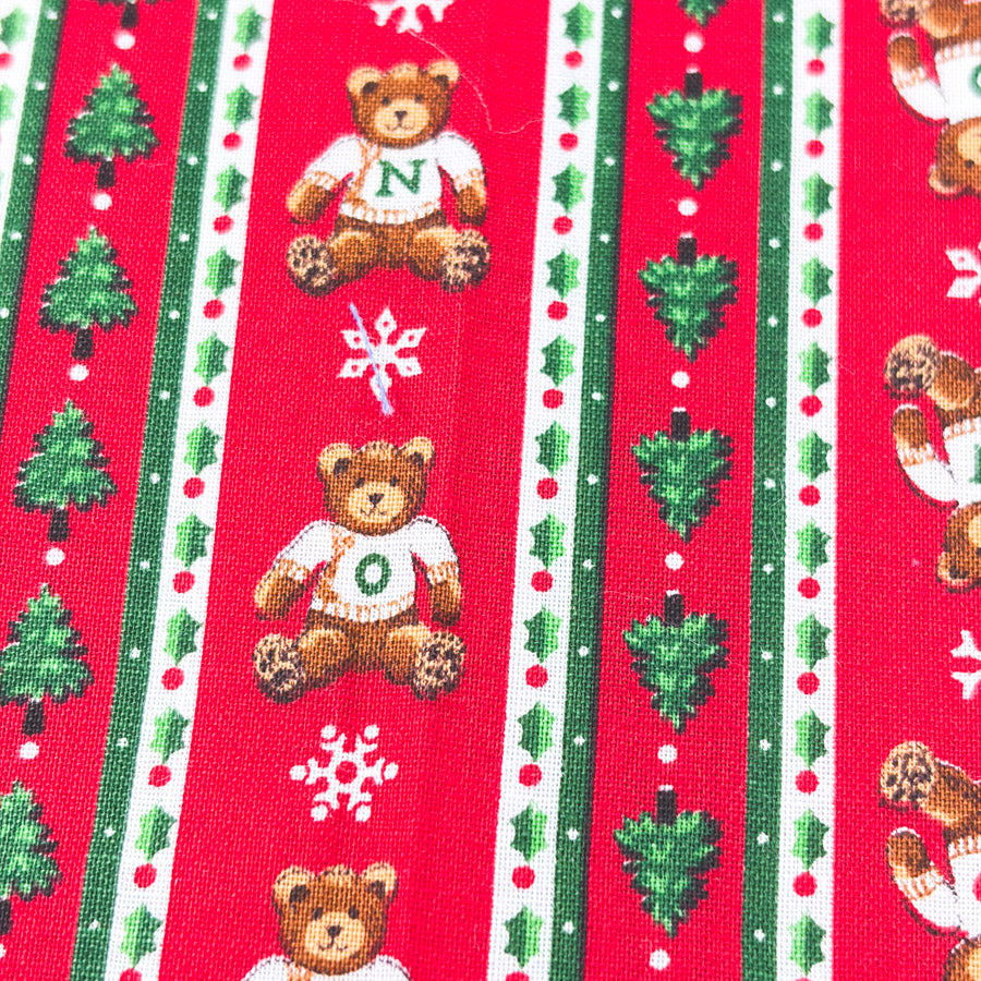 1 yd x 45" Christmas Noel Teddy Bear Fabric by Cranston