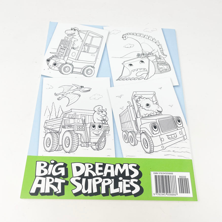 Dinosaurs Diggers & Dumptrucks Coloring Book