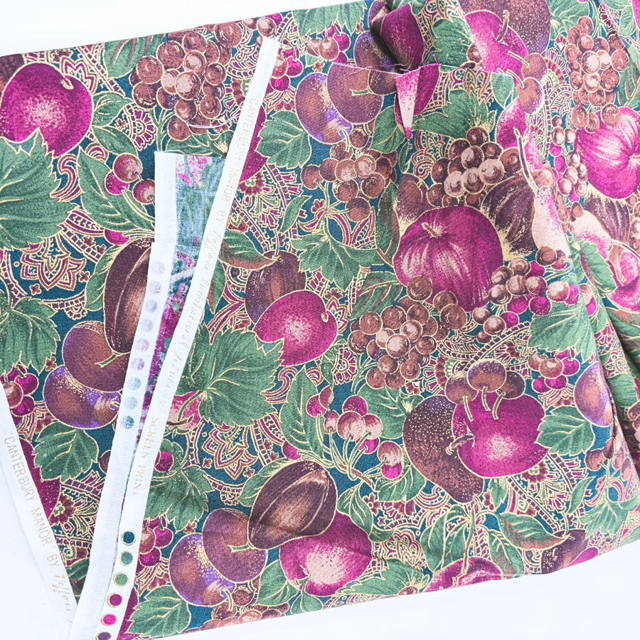 1 yd x 42" Canterbury Manor Fruit Fabric by Hoffman