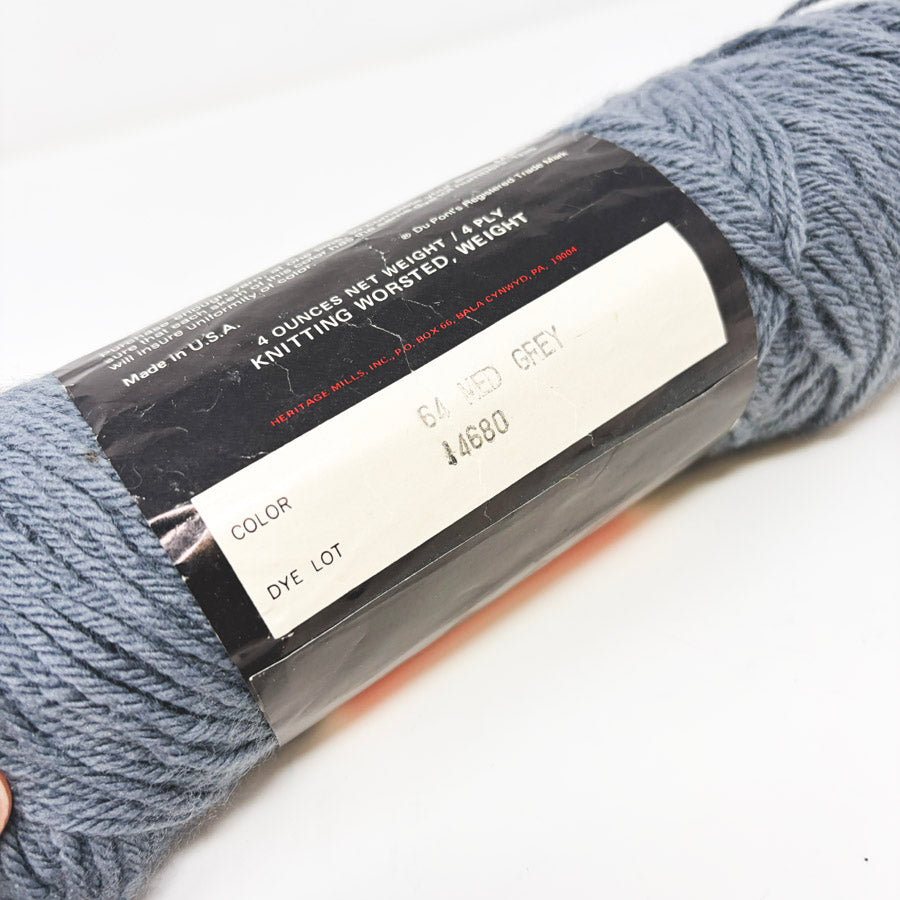 100% Dupont Orlon Acrylic Yarn - 64 Med Grey