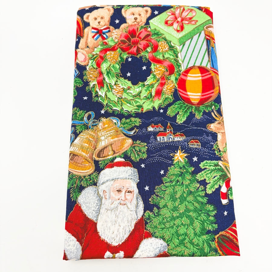 43" x 1 yd Bold Christmas with Gold Cotton Fabric