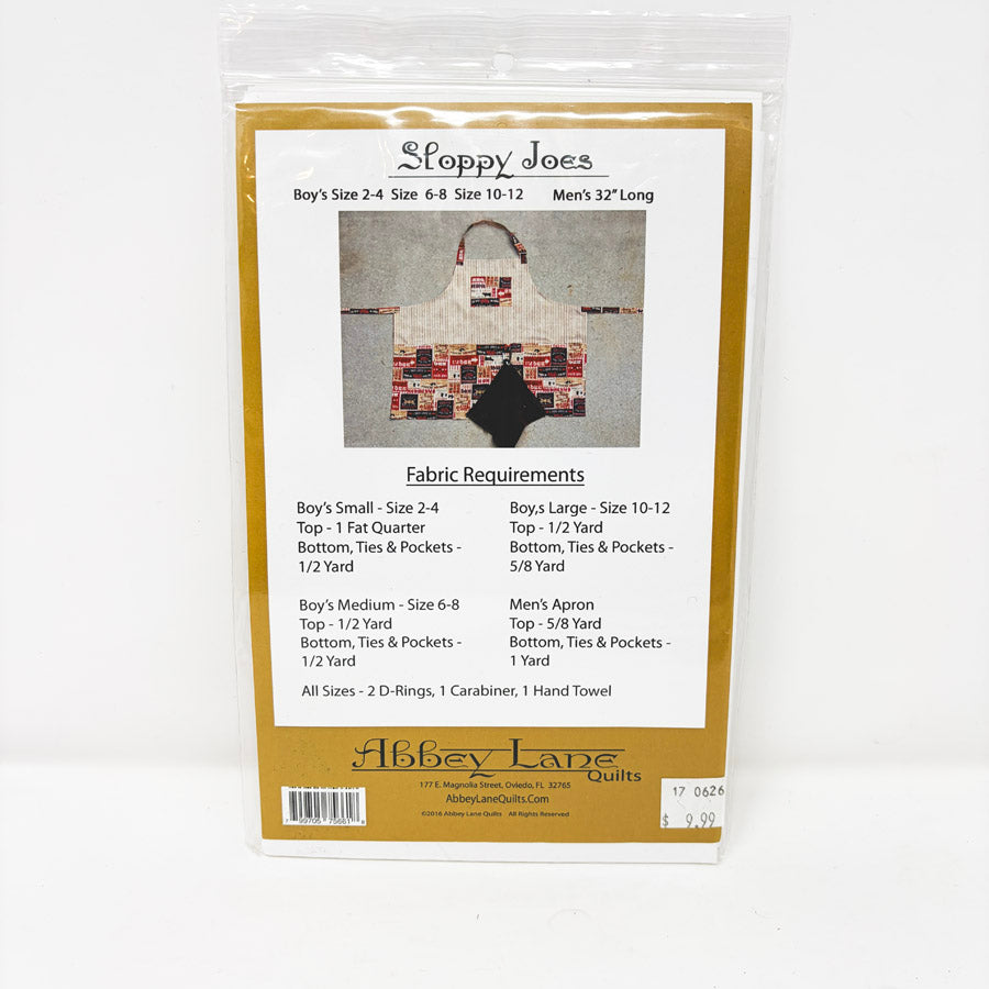 Abby Lane Quilts Sewing Pattern #217 Sloppy Joes Aprons