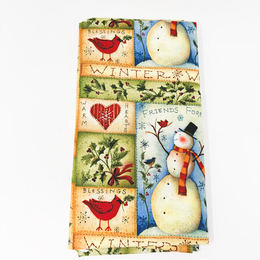 48" x 42" Snowman Stitches Fabric by Susan Winget