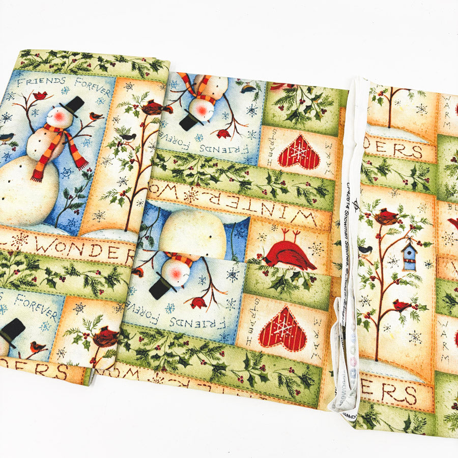 48" x 42" Snowman Stitches Fabric by Susan Winget