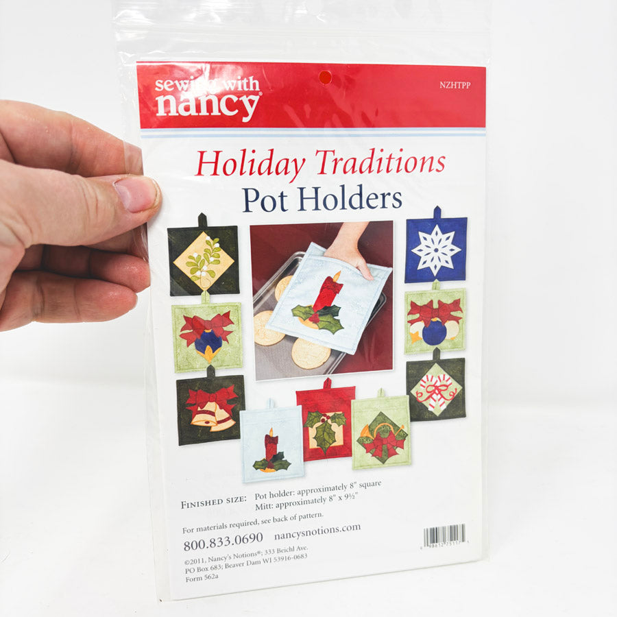 Sewing With Nancy Sewing Pattern Holiday Tradition Pot Holders
