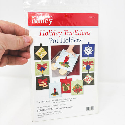 Sewing With Nancy Sewing Pattern Holiday Tradition Pot Holders