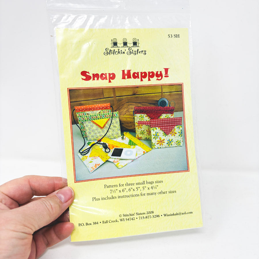 Stitchin' Sisters Sewing Pattern Snap Happy Small Bags
