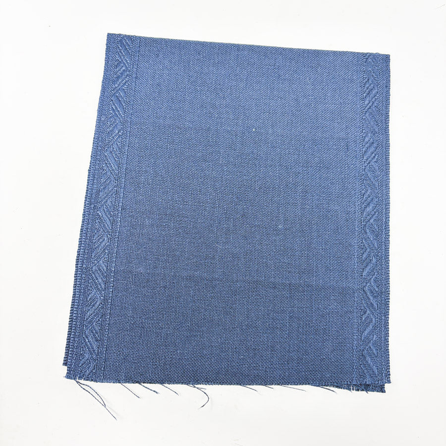 8" x 18" Navy Banded Cross Stitch Linen Piece
