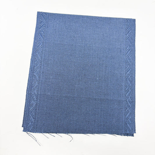 8" x 18" Navy Banded Cross Stitch Linen Piece