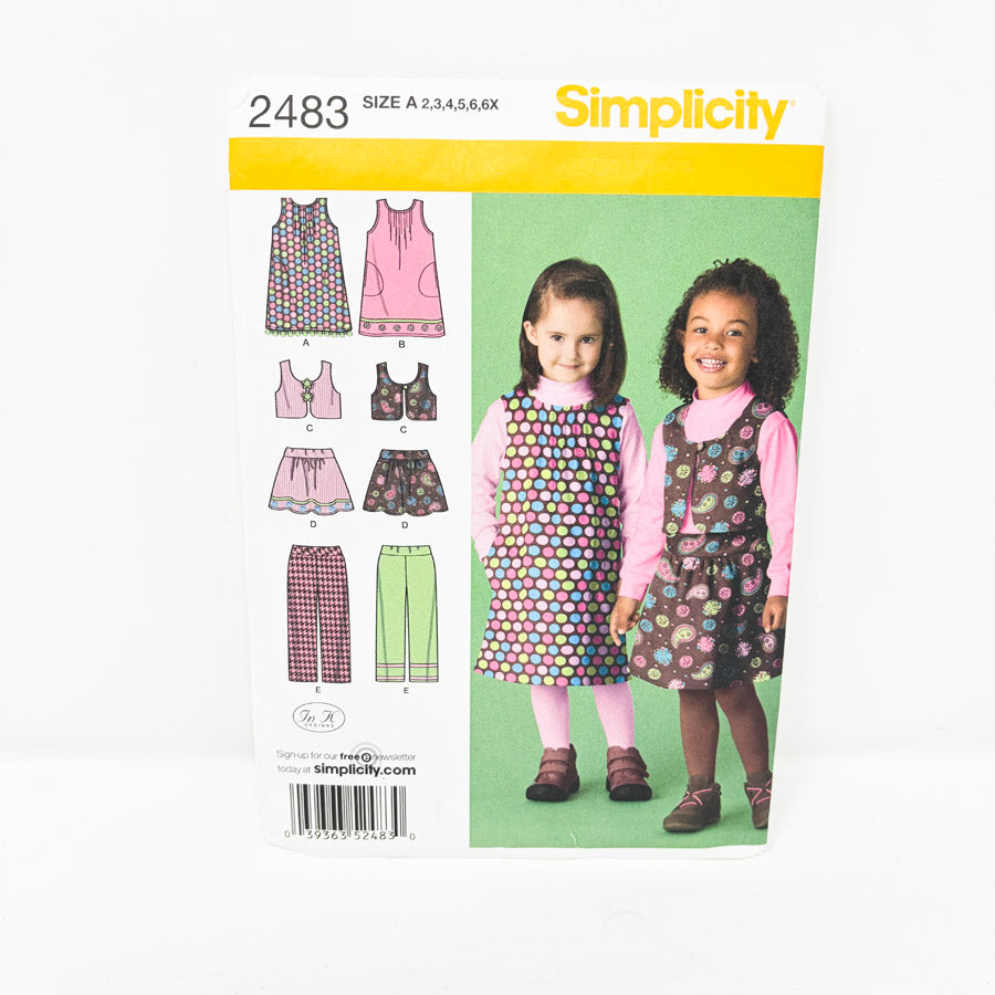 Simplicity Sewing Pattern 2483 Size A 2 - 6X