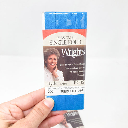 Wright's 1/2" Single Fold Bias Tape - Turquoise