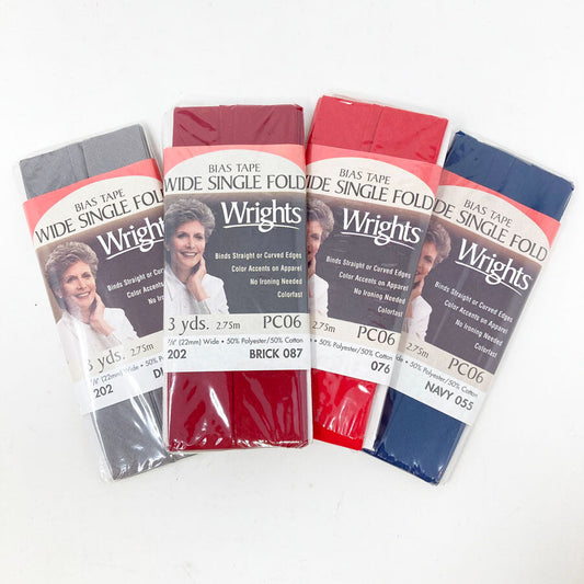 Wright's Wide Single Fold Bias Tape - Pick a Color