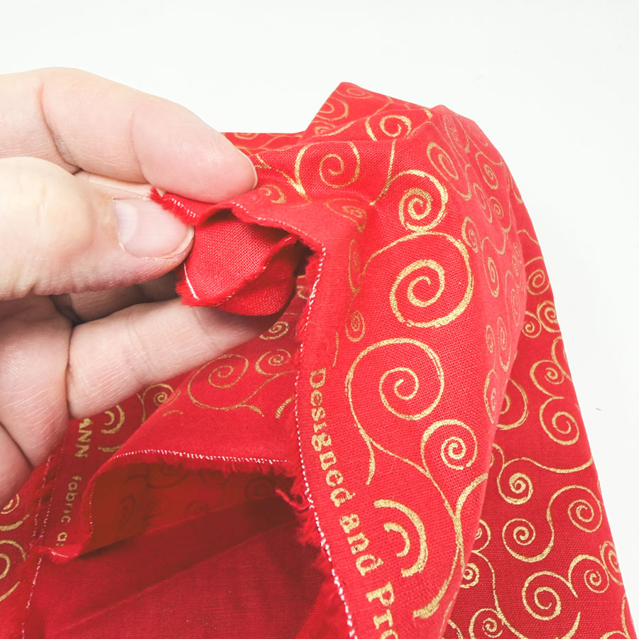 43" x 40" Gold Swirls on Red Cotton Fabric